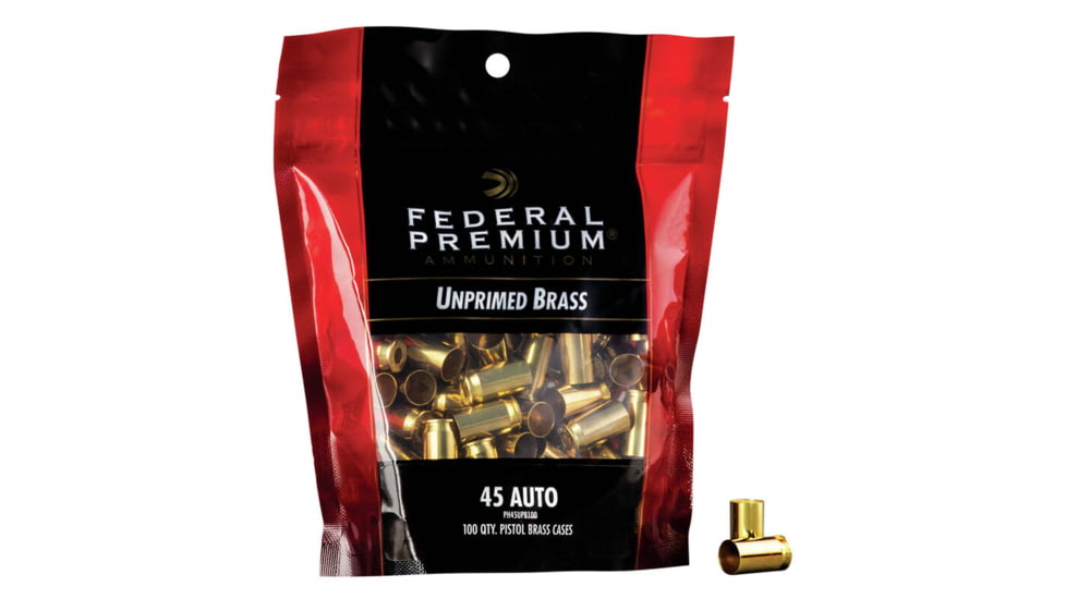 Federal Premium Unprimed Brass-Handgun, 45 Auto, PH45UPB100