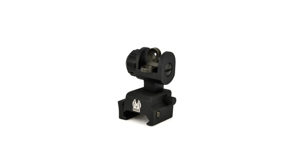 GG&amp;G Spring Actuated A2 Top Mounted Deployable Rear Sight, Black, GGG-1005SA