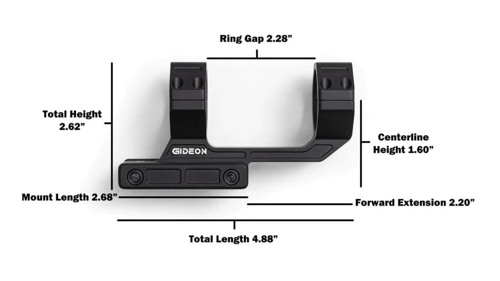 Gideon Optics LPVO Scope Mount., 30mm, Black, Anodized, 30 mm, GOMNT30