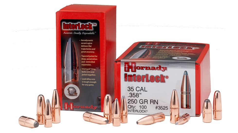 Hornady 3510 InterLock 35 Caliber .358 200 GR Spire Point 100 Box