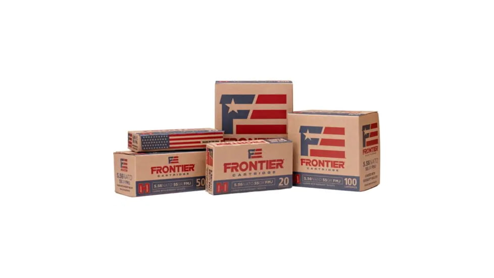 Hornady Frontier 5.56x45mm NATO 55 grain Full Metal Jacket Brass Cased Centerfire Rifle Ammo, 500 Round