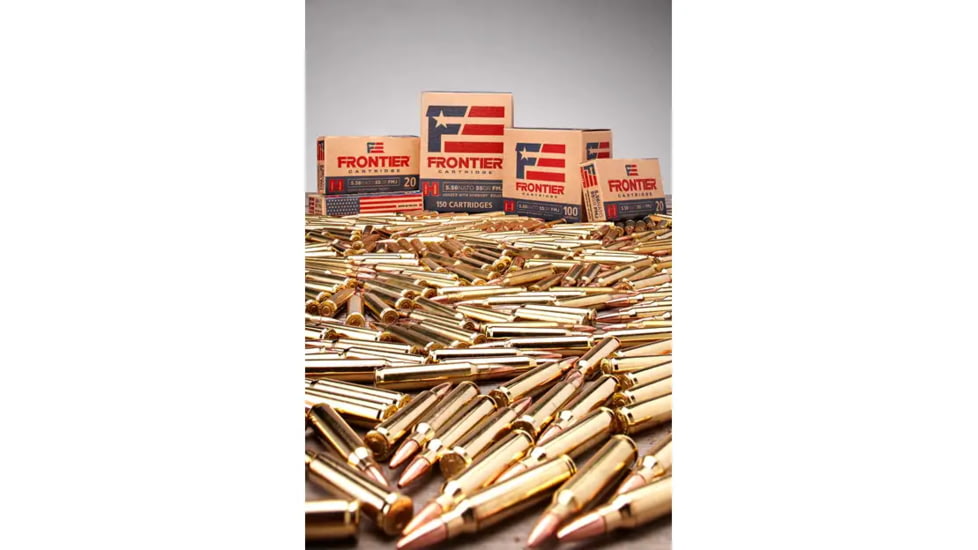 Hornady Frontier 5.56x45mm NATO 55 grain Full Metal Jacket Brass Cased Centerfire Rifle Ammo, 500 Round