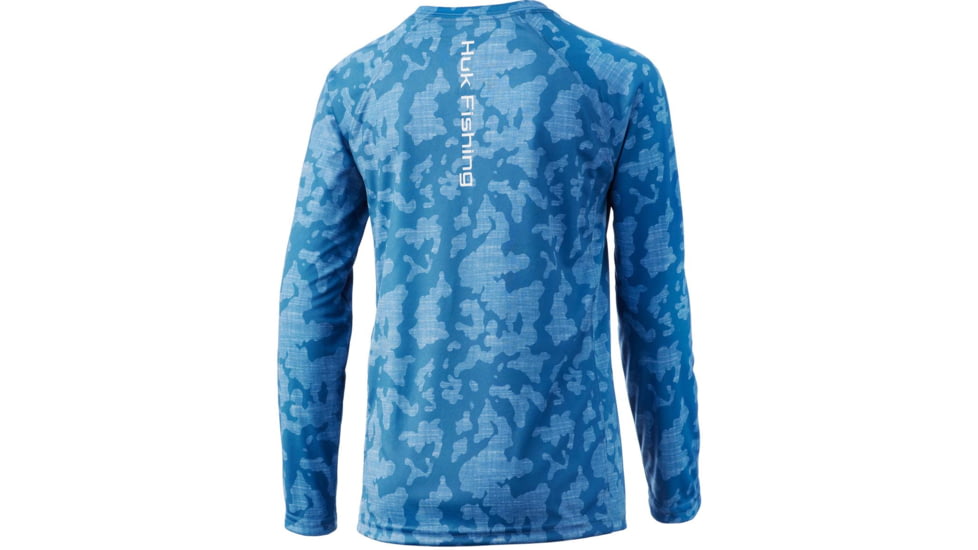 HUK Performance Fishing Running Lakes Pursuit L/S Shirt - Kids, Titanium Blue, YS, H7120065-428-YS