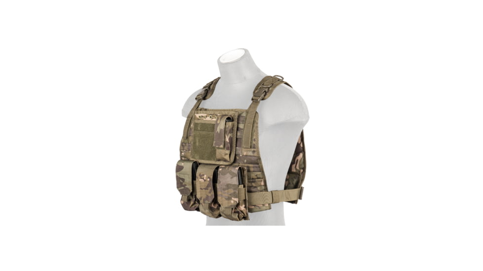 Lancer Tactical Ballistic 600D Nylon Tactical Vest, Camo Tropic, CA-301MTN