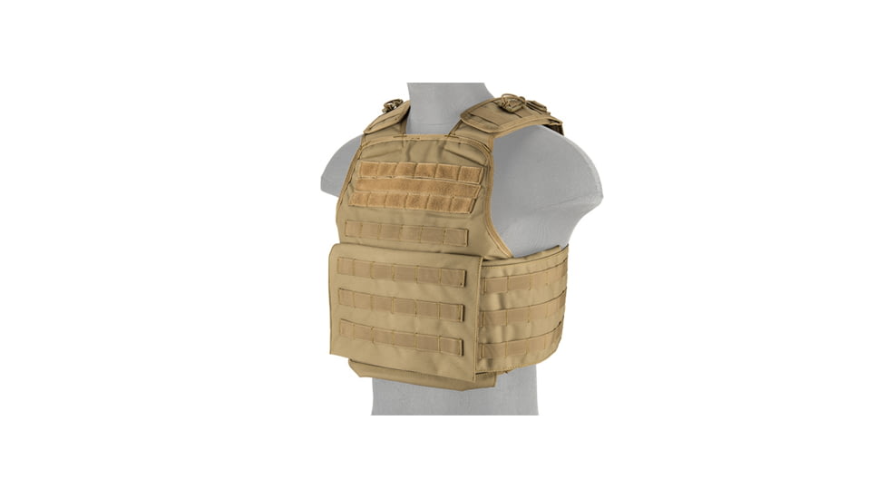 Lancer Tactical Battle 1000D Nylon MOLLE Tactical Vest, Tan, CA-1850GTN