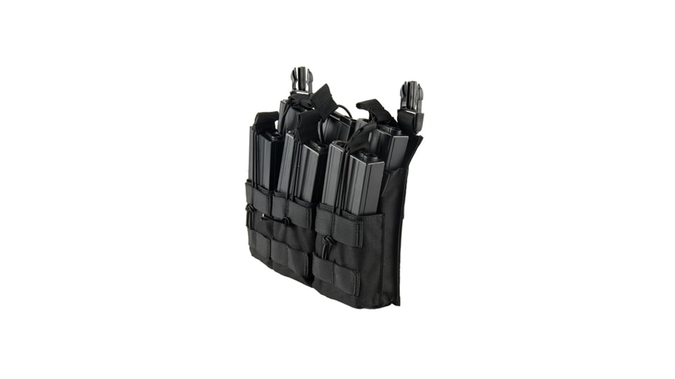 Lancer Tactical M4/M16 Adaptive Hook and Loop Triple Dual Mag Pouch, Black, CA-292B