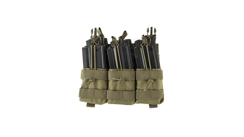 Lancer Tactical M4/M16 Adaptive Hook and Loop Triple Dual Mag Pouch, Olive Drab, CA-292G