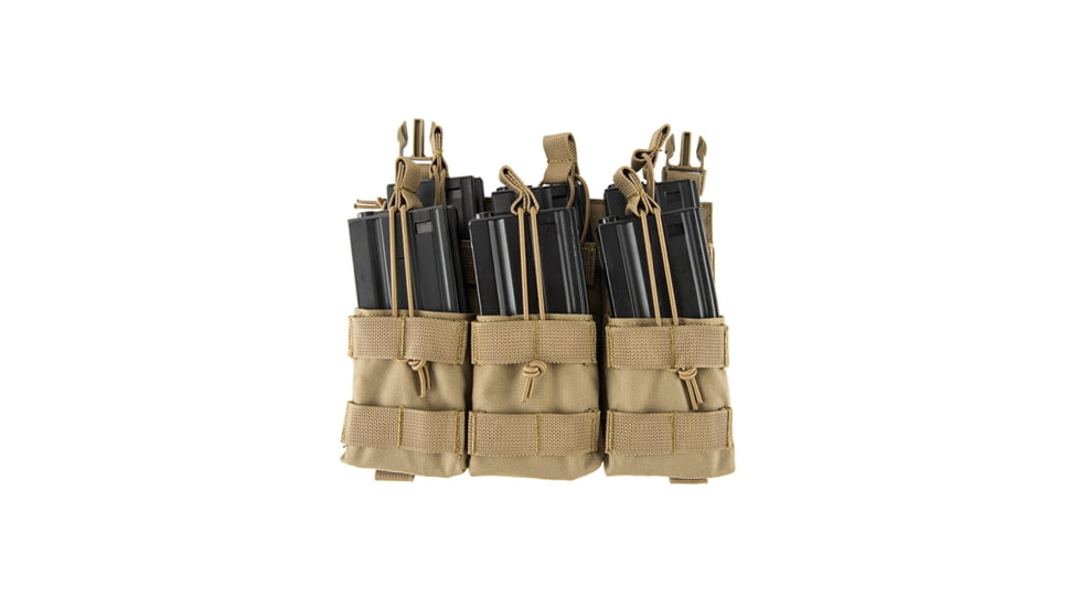 Lancer Tactical M4/M16 Adaptive Hook and Loop Triple Dual Mag Pouch, Tan, CA-292T