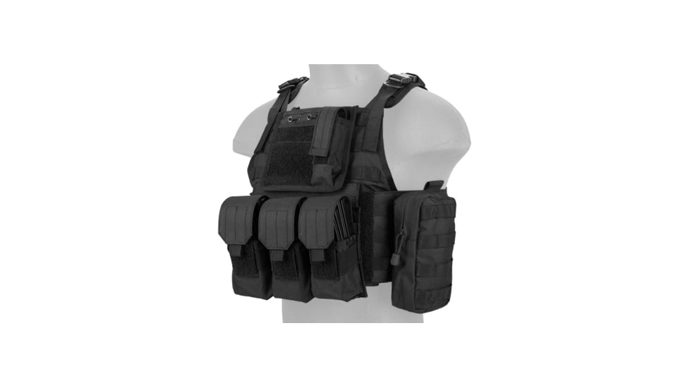 Lancer Tactical Tactical Assault Plate Carrier Vest, Black, CA-305BN