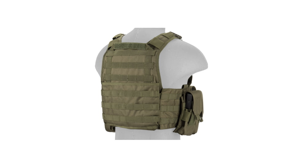 Lancer Tactical Tactical Assault Plate Carrier Vest, Olive Drab, CA-305GN