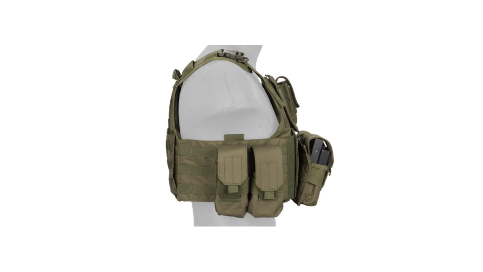 Lancer Tactical Tactical Assault Plate Carrier Vest, Olive Drab, CA-305GN