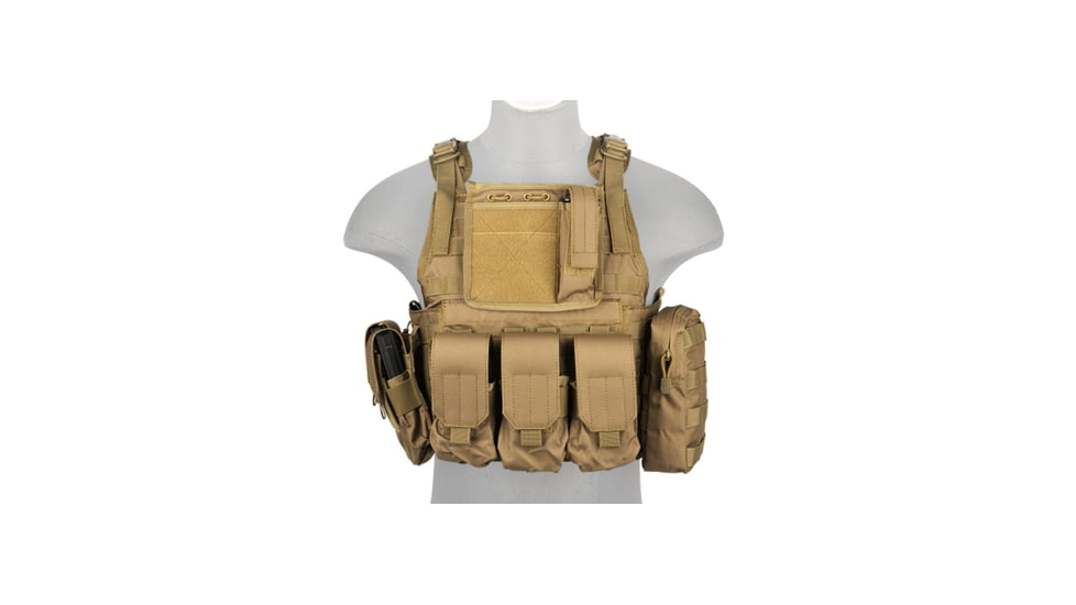 Lancer Tactical Tactical Assault Plate Carrier Vest, Tan, CA-305TN