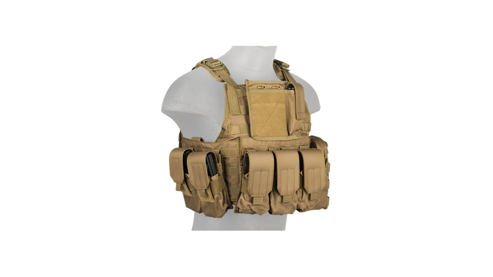 Lancer Tactical Tactical Assault Plate Carrier Vest, Tan, CA-305TN