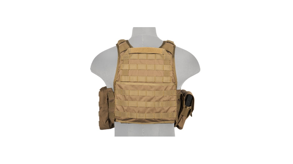 Lancer Tactical Tactical Assault Plate Carrier Vest, Tan, CA-305TN