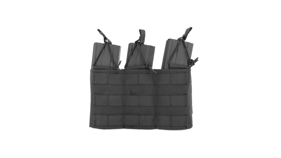 Lancer Tactical Variable Depth Adjustment MOLLE Triple Mag Pouch, Black, CA-379BN