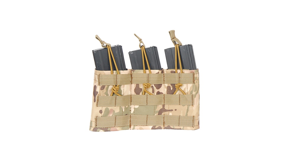 Lancer Tactical Variable Depth Adjustment MOLLE Triple Mag Pouch, Camo, CA-379C