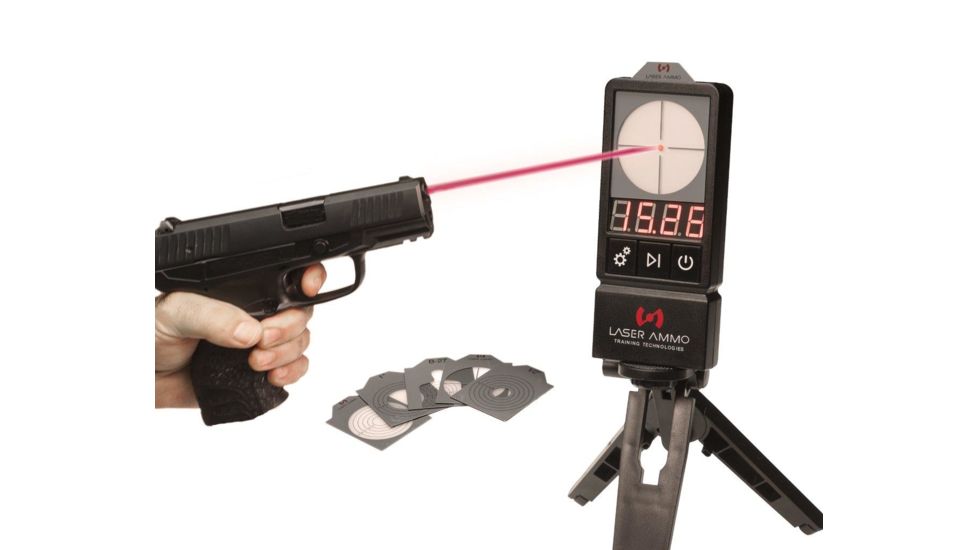 Laser Ammo LaserPET II Electronic Training Target, 9mm SureStrike Red Laser Cartridge, LA-PETII-9MC