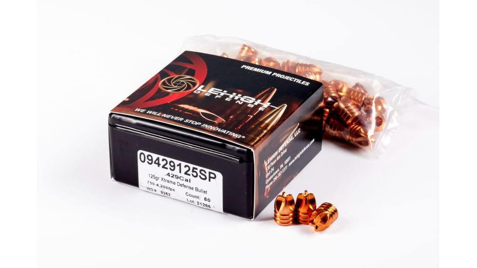 Lehigh Defense Xtreme Defense .429 Caliber 125 Grain Fluid Transfer Monolithic Centerfire Pistol Bullets, 50 Rounds, 09429125SP