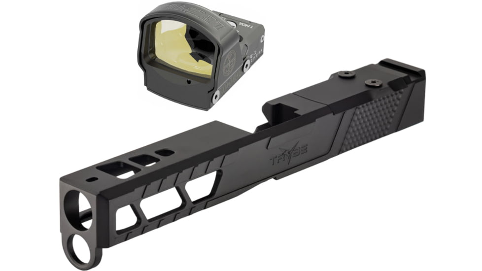 Leupold DeltaPoint Pro 6 MOA Dot Red Dot Sight, Matte Black and TRYBE Defense Pistol Slide, Glock 17, Gen 4, DeltaPoint Pro Cut, Version 2, Black Cerakote