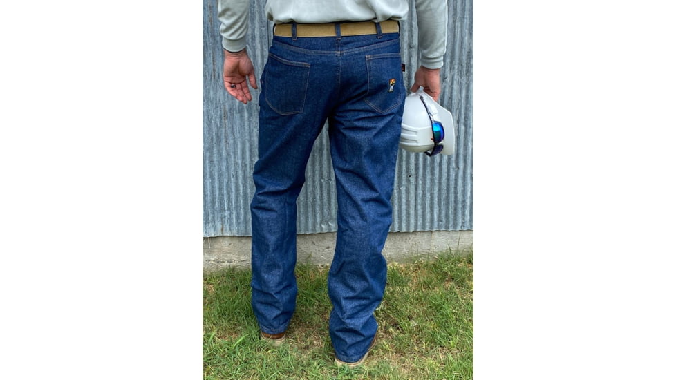 MCR Safety Flame Resistant Jeans, 14.75 oz. 100% FR Denim, CAT 2 HRC2/ATPV 21 cal/cm2, Indigo Blue, 5034, P1D5034