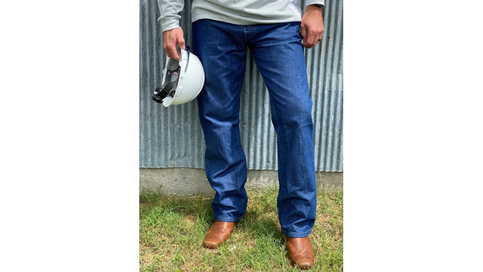 MCR Safety Flame Resistant Jeans, 14.75 oz. 100% FR Denim, CAT 2 HRC2/ATPV 21 cal/cm2, Indigo Blue, 3238, P1D3238