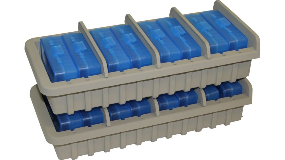 MTM Ammo Rack w 8 P50-9M-24 Ammo Boxes, Dark Earth/Clear Blue, AR9M