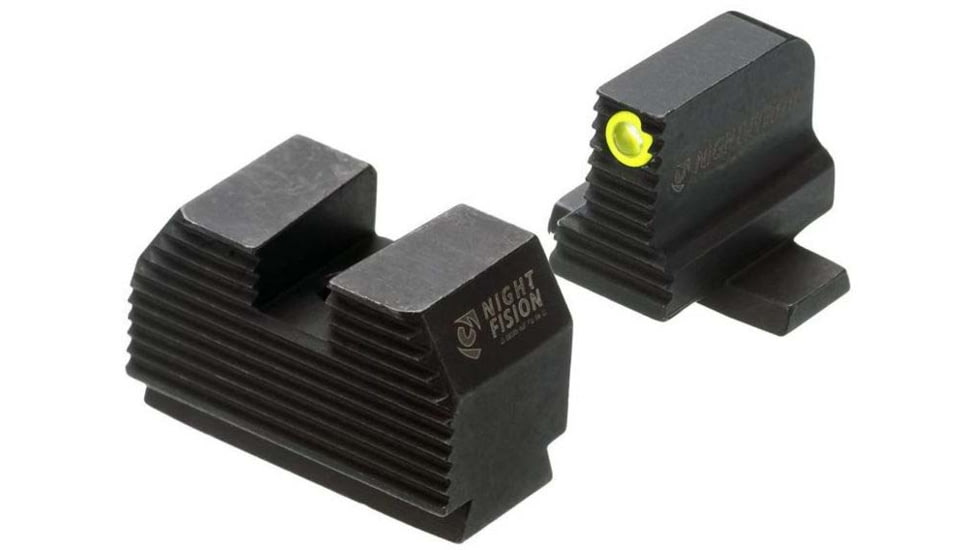 Night Fision Optics Ready Stealth SIG Sauer Night Sight Set, SIG P320 w/ RMR/507c/508t/SRO, Yellow Front Ring, Blank Rear Sight, SIG-180-345-332-YGZX