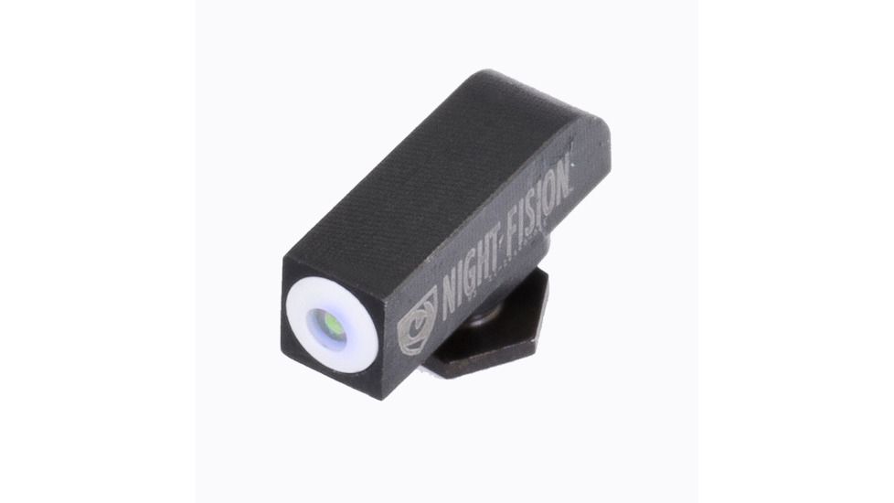 Night Fision Perfect Dot Front Night Sight Only, White w/Green Tritium, All Glock, GLK-000-001-WGXX