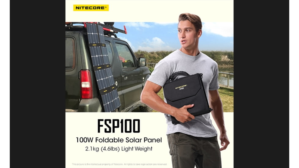 Nitecore FSP100 100 Foldable Solar Panel, Black, 6952506493821