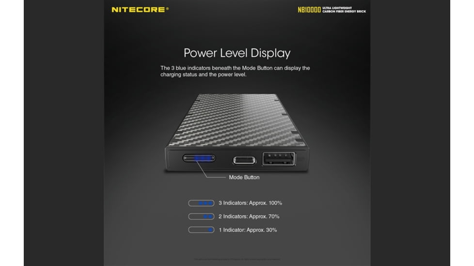 Nitecore NB10000 10000mAh USB/USB-C Quick-Charge Power Bank, Black, 6952506493685