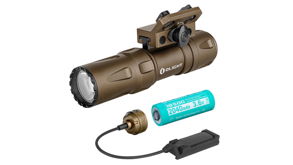 Olight Odin Mini Rechargeable Rail Mount LED Flashlight, Natural White, 1250 Lumens, Tan, FL-OL-ODINMINI-TN