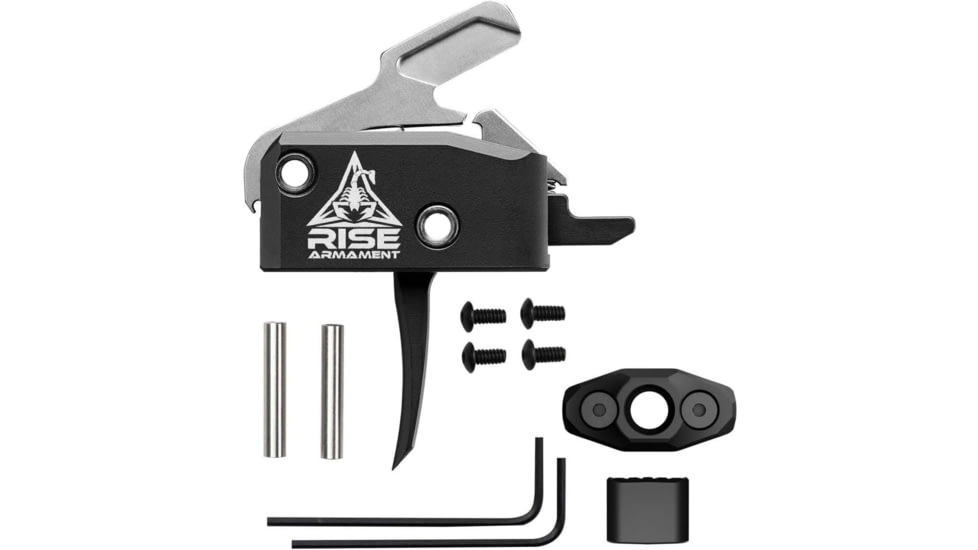 OpticsPlanet Exclusive RISE Armament RA-434 High-Performance Trigger w/Anti-Walk Pins, Single Stage System, 3.4oz Pull Weight, Black, RA-434-601-010-BLK