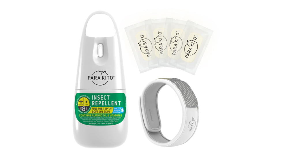 Parakito Bundle 1 Spray +1 Wristband w/ 4 Refills, White, One Size, SP1US-WBWE