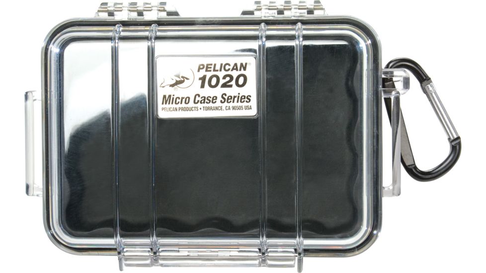 Pelican 1020 Micro Watertight Dry Box, 6.37x4.75x2.12in, Clear Loop w/ Black Liner, 1020-025-100