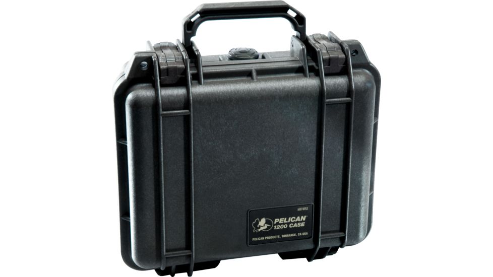 Pelican 1200 Small Protector Waterproof 10.6x10x4.8in Case, Black, No Foam