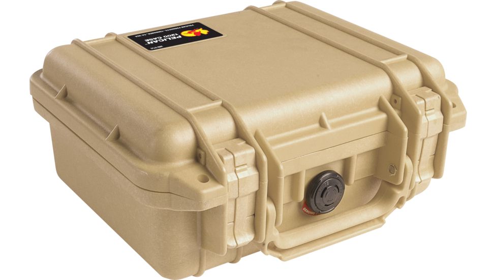 Pelican 1200 Small Protector Waterproof 10.6x10x4.8in Case, Desert Tan, No Foam