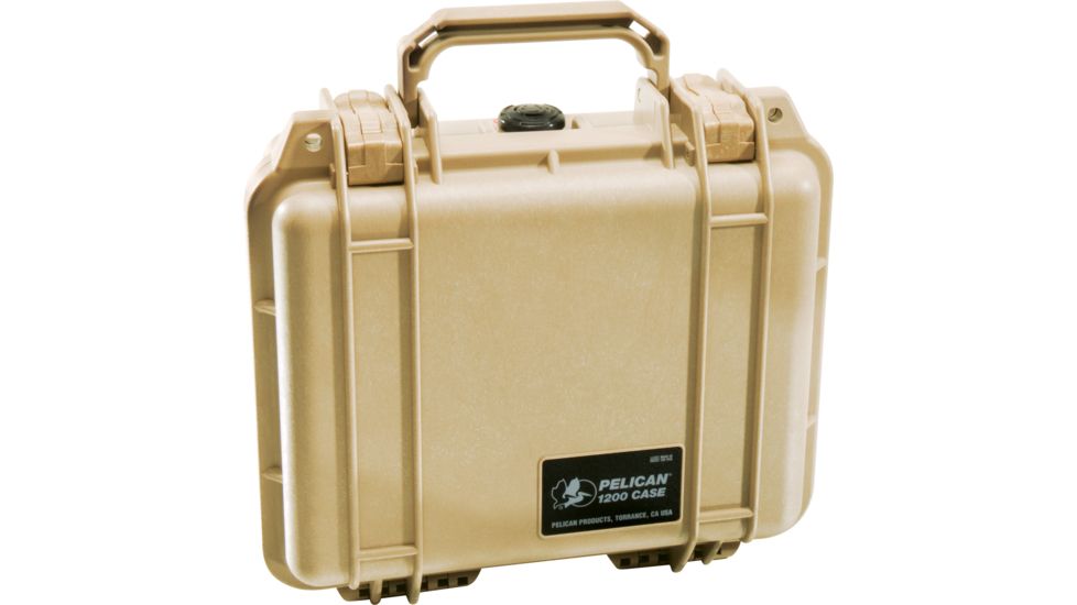 Pelican 1200 Small Protector Waterproof 10.6x10x4.8in Case, Desert Tan, No Foam