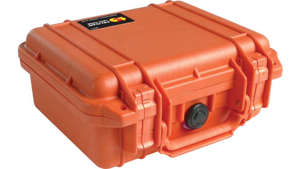 Pelican 1200 Small Protector Waterproof 10.6x10x4.8in Case, Orange, No Foam