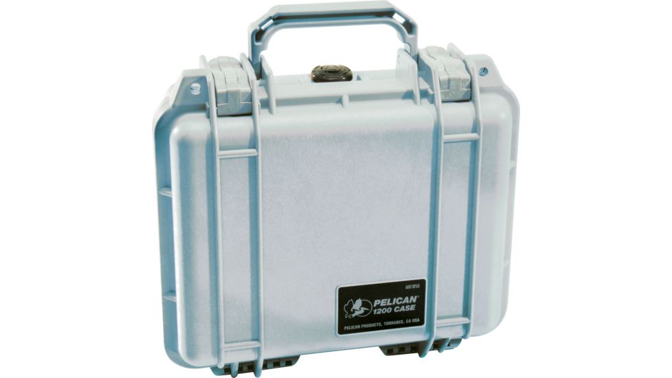 Pelican 1200 Small Protector Waterproof 10.6x10x4.8in Case, Silver, No Foam