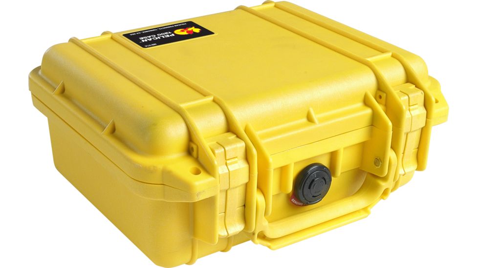 Pelican 1200 Small Protector Waterproof 10.6x10x4.8in Case, Yellow, No Foam