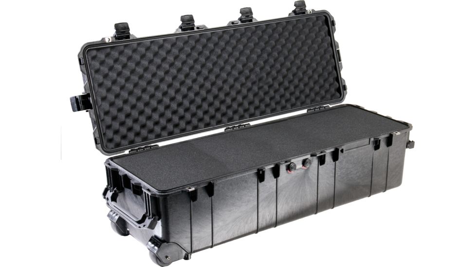 Pelican 1740 Series Long Case Crushproof Dry Box, Black w/ 6 Piece Foam Set &amp; Lid