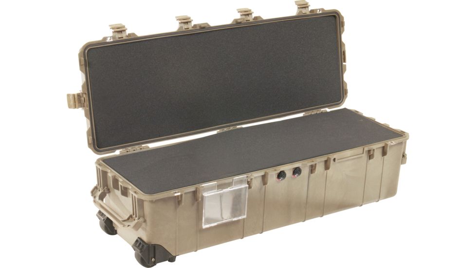 Pelican 1740 Series Long Case Crushproof Dry Box w/ Lid &amp; Foam, Desert Tan