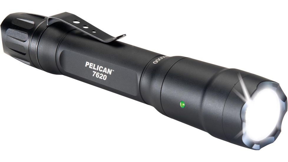 Pelican 7620 Tactical Flashlight, 2 AA/3 CR123, Black, 6.75 in, 7620