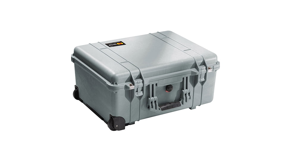 Pelican Protect Case, Wheels, Large, Silver, No Foam, 1650-001-180