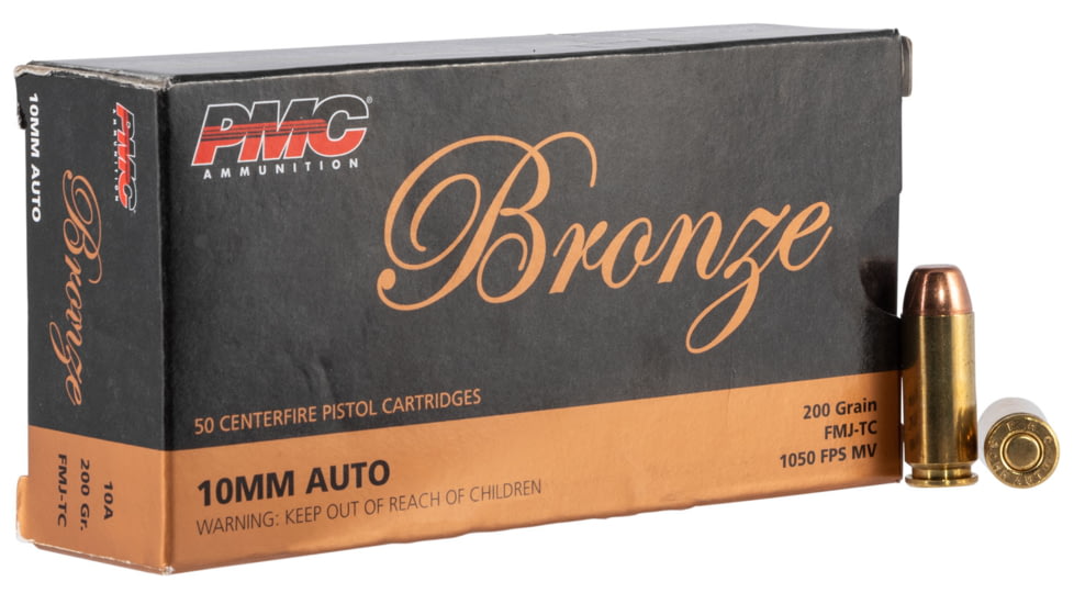 PMC 10A Bronze 10mm Auto 200 Gr Full Metal Jacket Truncated-Cone TCFMJ 50 Bx/