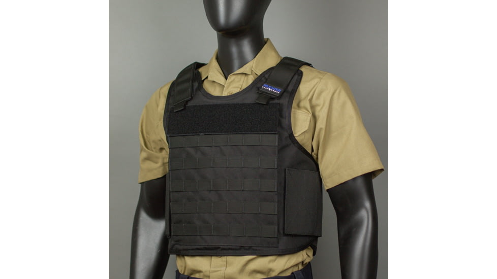 Premier Body Armor Eagle Tactical Vest w/ Level IIIA Soft Panels, Black, Medium, EAGLE-Black-M