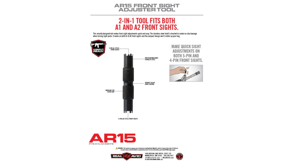 Real Avid AR15 Front Sight Adjuster Tool AVAR15FSA