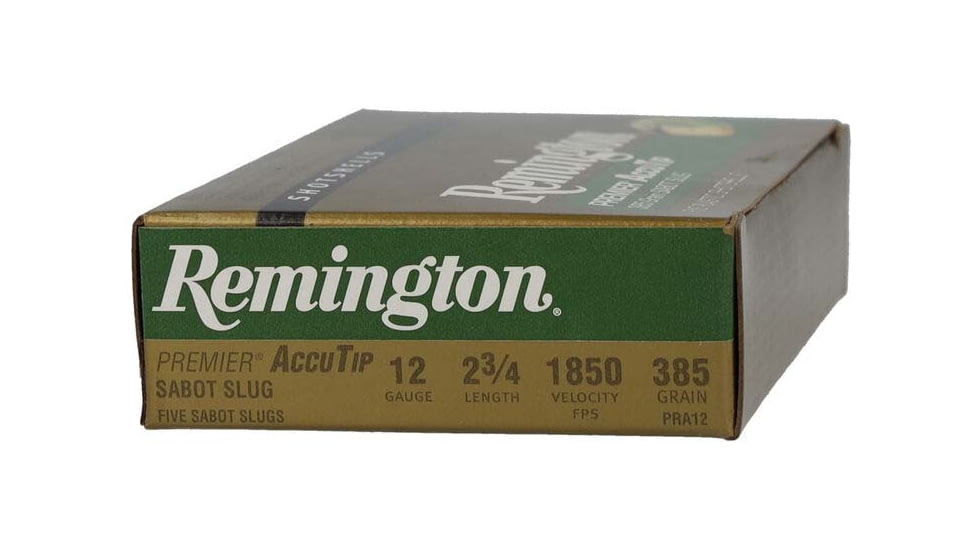 Remington Premier AccuTip Sabot Slugs 12 Gauge 385 Grain Power Port Tip Slug 2.75in Centerdire Shotgun Slug Ammo, 5 Rounds, 20727