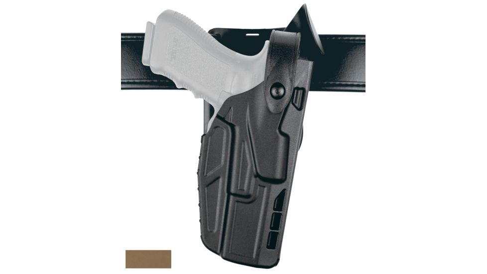 Safariland Model 7365RDS 7TS ALS/SLS Low-Ride Duty Holster for Sig Sauer P320C RX w/ Compact Light, FDE Brown, Right, 1327773