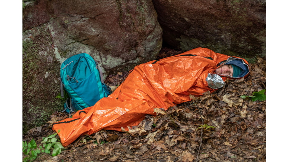 Survive Outdoors Longer Emergency Bivvy with Rescue Whistle, Orange, 0140-1142